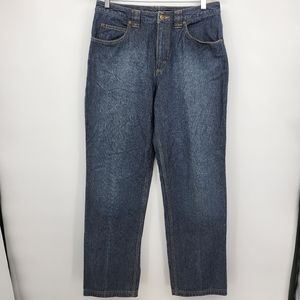 Duluth Women's Jeans Blue High-Rise Straight Leg Side Pocket Sz 10 x 33